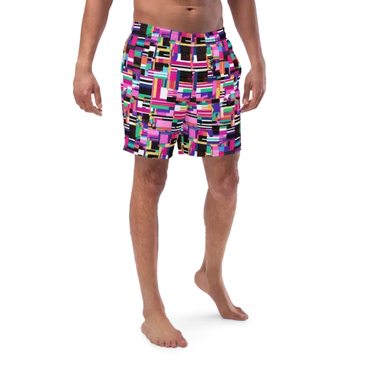 Neon Cityscape on a Swim Trunks