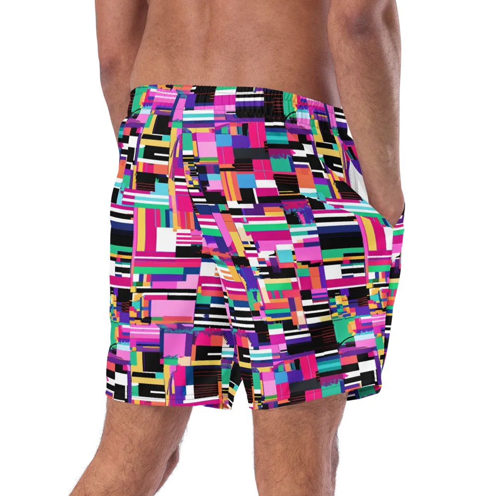 Neon Cityscape on Swim Trunks — Right Back