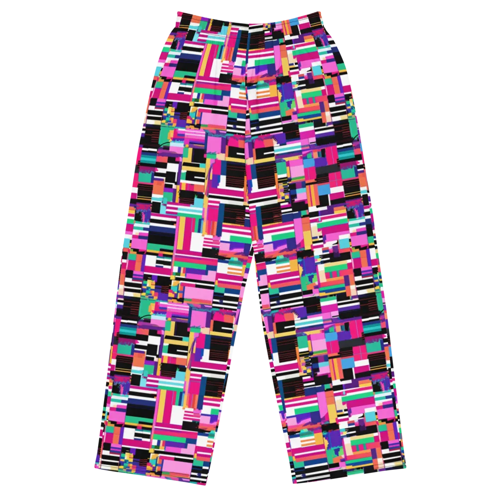 Neon Cityscape on Wide-Leg Pants — Front
