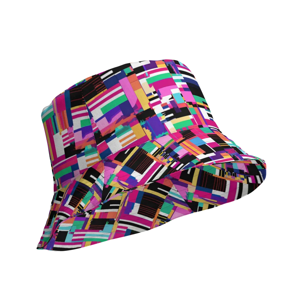 Neon Cityscape on Reversible Bucket Hat — Product details Outside