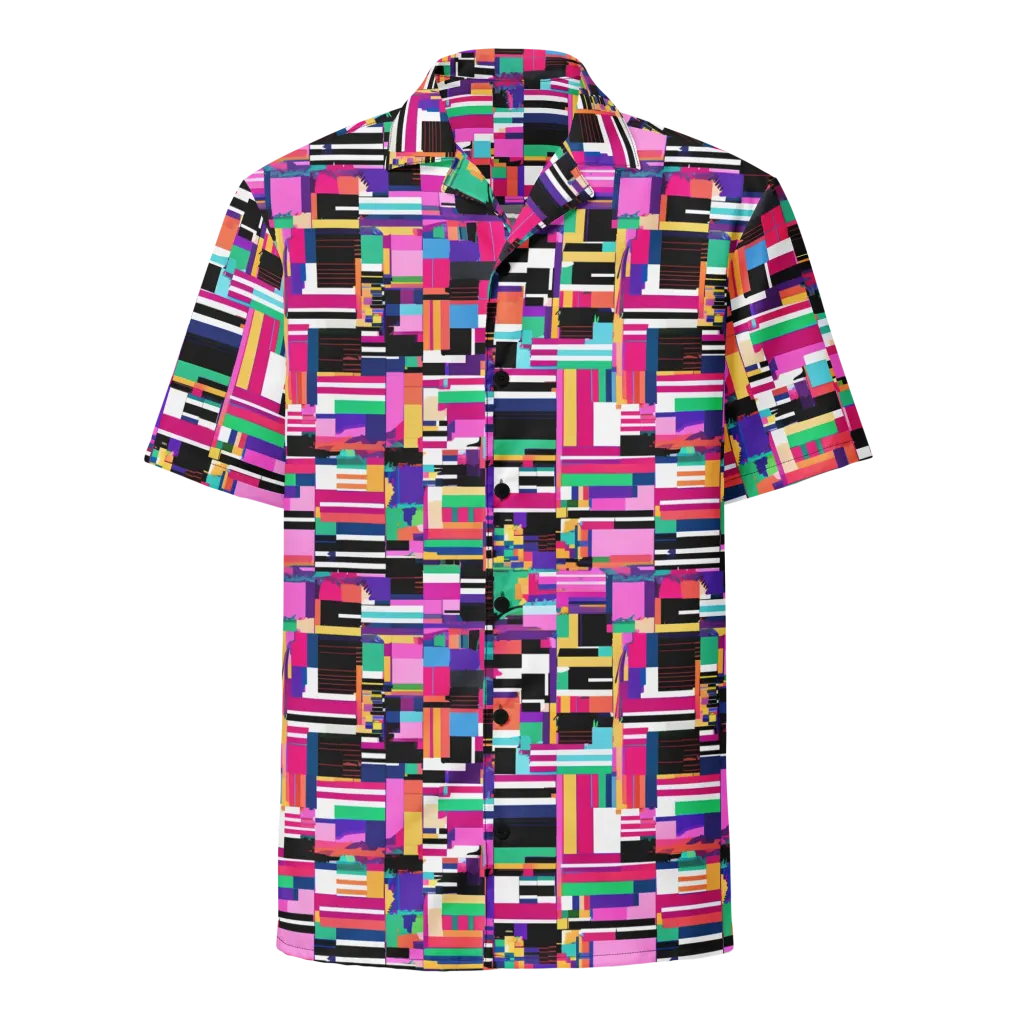 Neon Cityscape on Button Shirt — Front