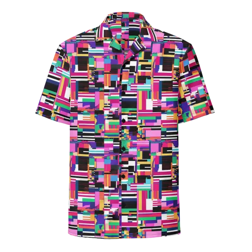 Neon Cityscape on a Button Shirt