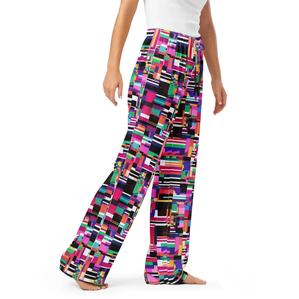Neon Cityscape on Women's Pajama Pants — Right Front