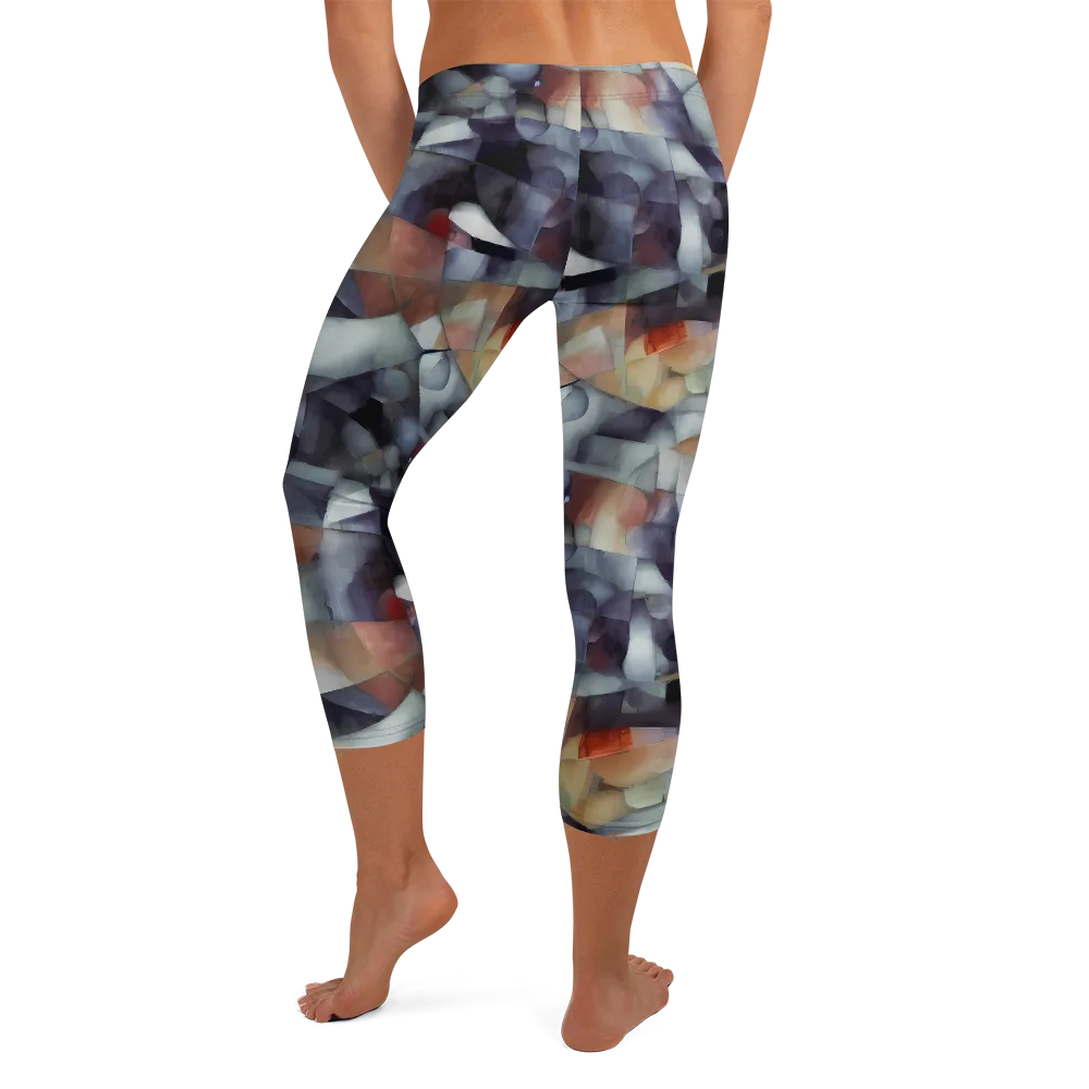 Slate Mosaic on Capri Leggings — Back