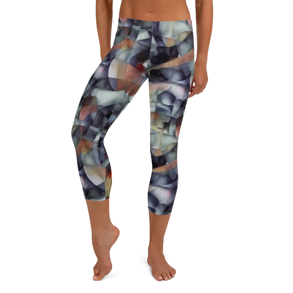 Slate Mosaic on Capri Leggings — Front