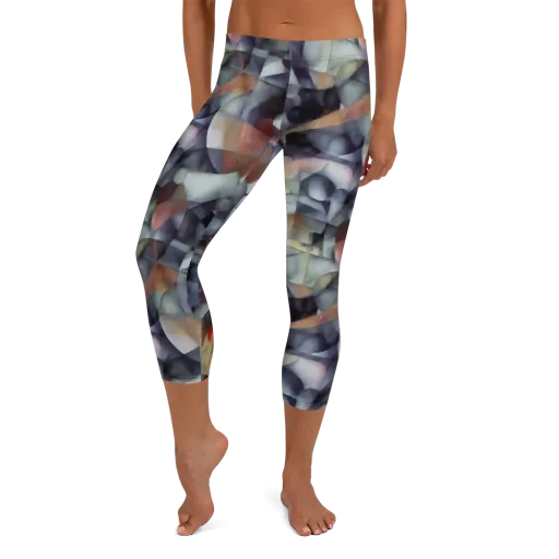 Slate Mosaic on a Capri Leggings