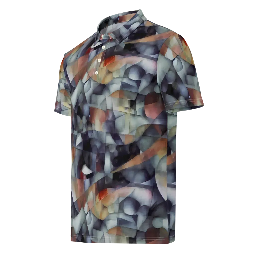 Slate Mosaic on Men's Slim Fit Polo Shirt — Left Front