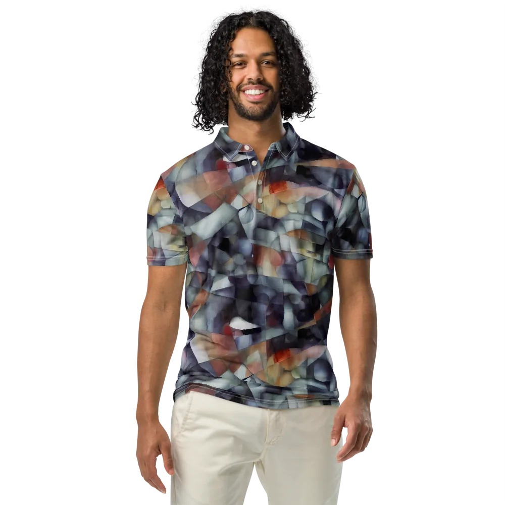 Slate Mosaic on Men's Slim Fit Polo Shirt — Front