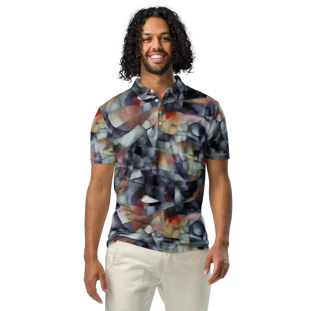 Slate Mosaic on Men's Slim Fit Polo Shirt — Front