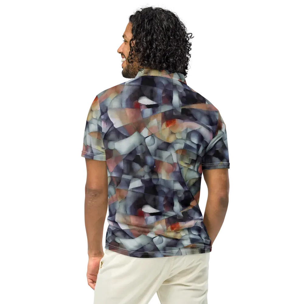 Slate Mosaic on Men's Slim Fit Polo Shirt — Back