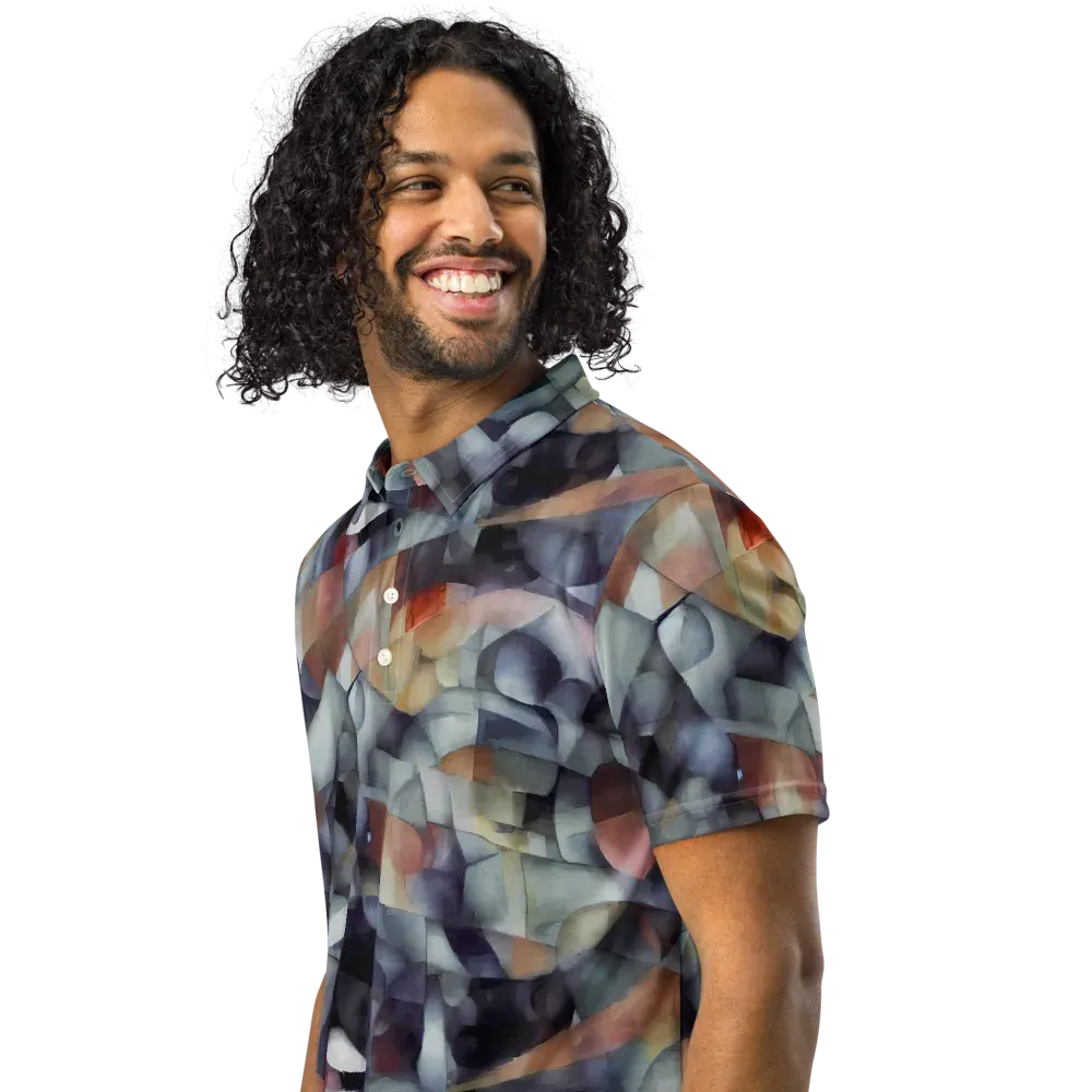 Slate Mosaic on Men's Slim Fit Polo Shirt — Left Front