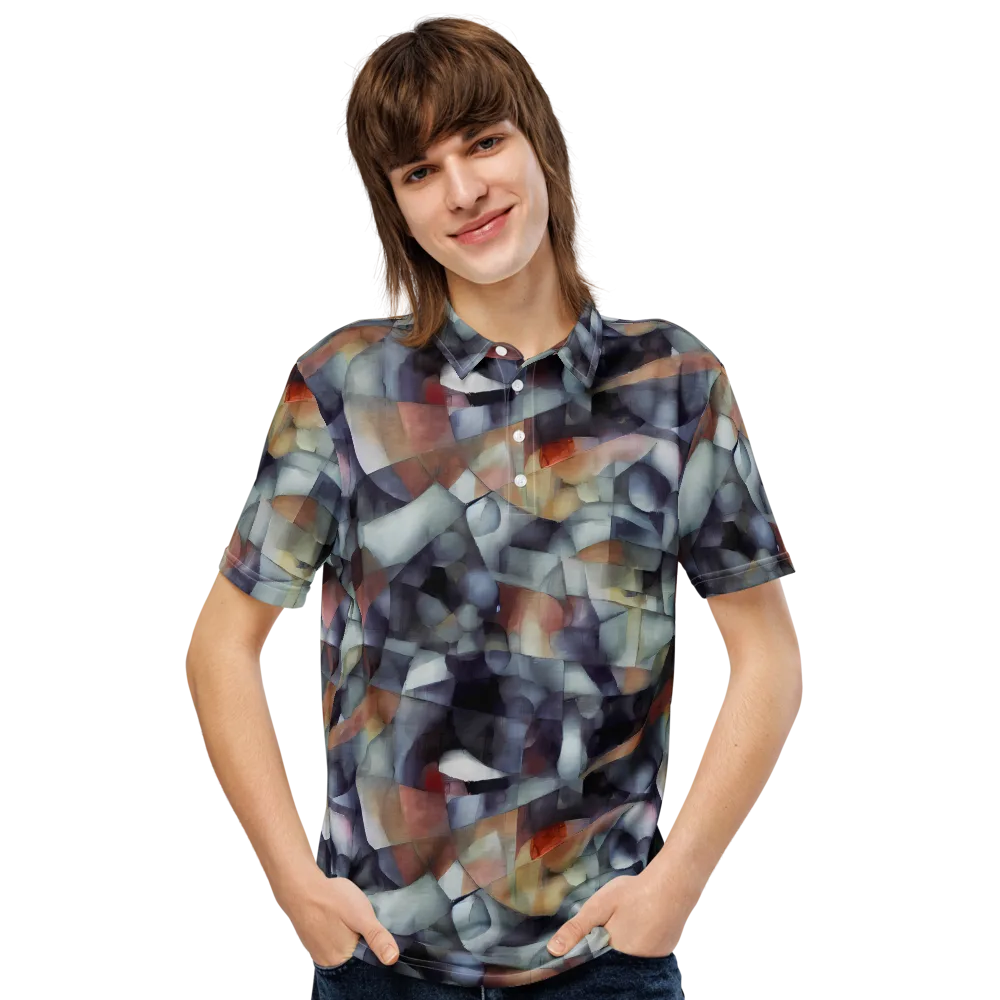 Slate Mosaic on Men's Slim Fit Polo Shirt — Front