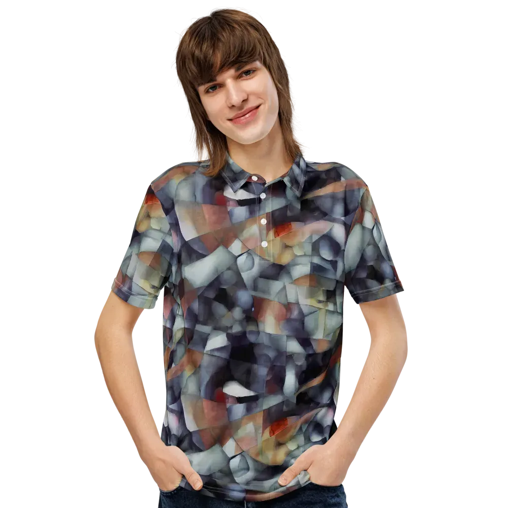 Slate Mosaic on Men's Slim Fit Polo Shirt — Front