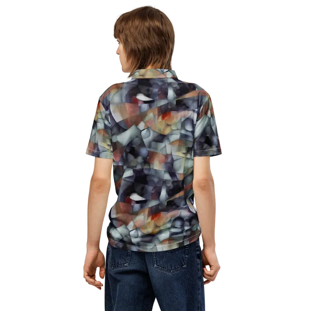 Slate Mosaic on Men's Slim Fit Polo Shirt — Back