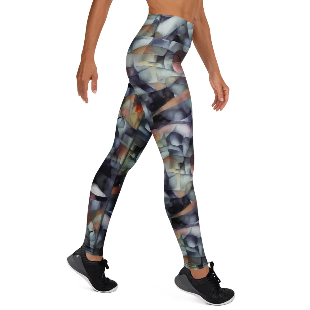 Slate Mosaic on Yoga Leggings — Right