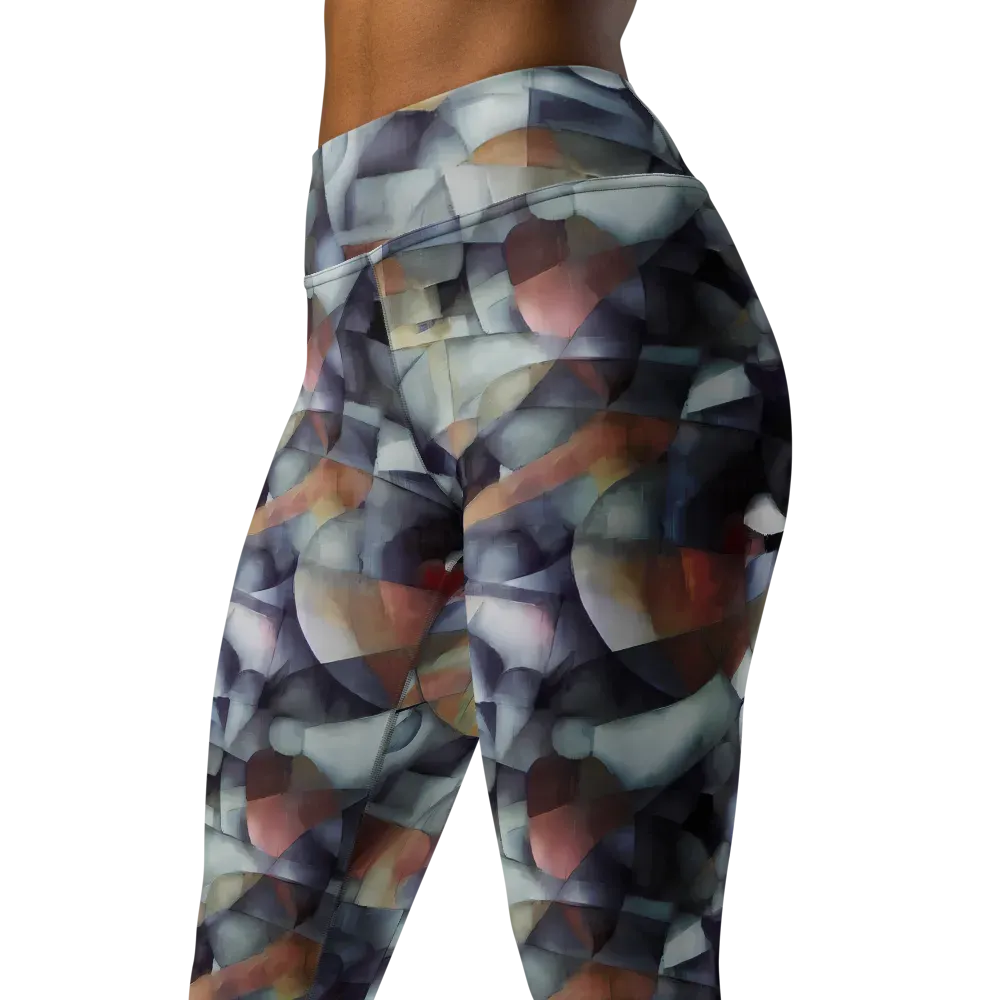 Slate Mosaic on Yoga Leggings — Left Front