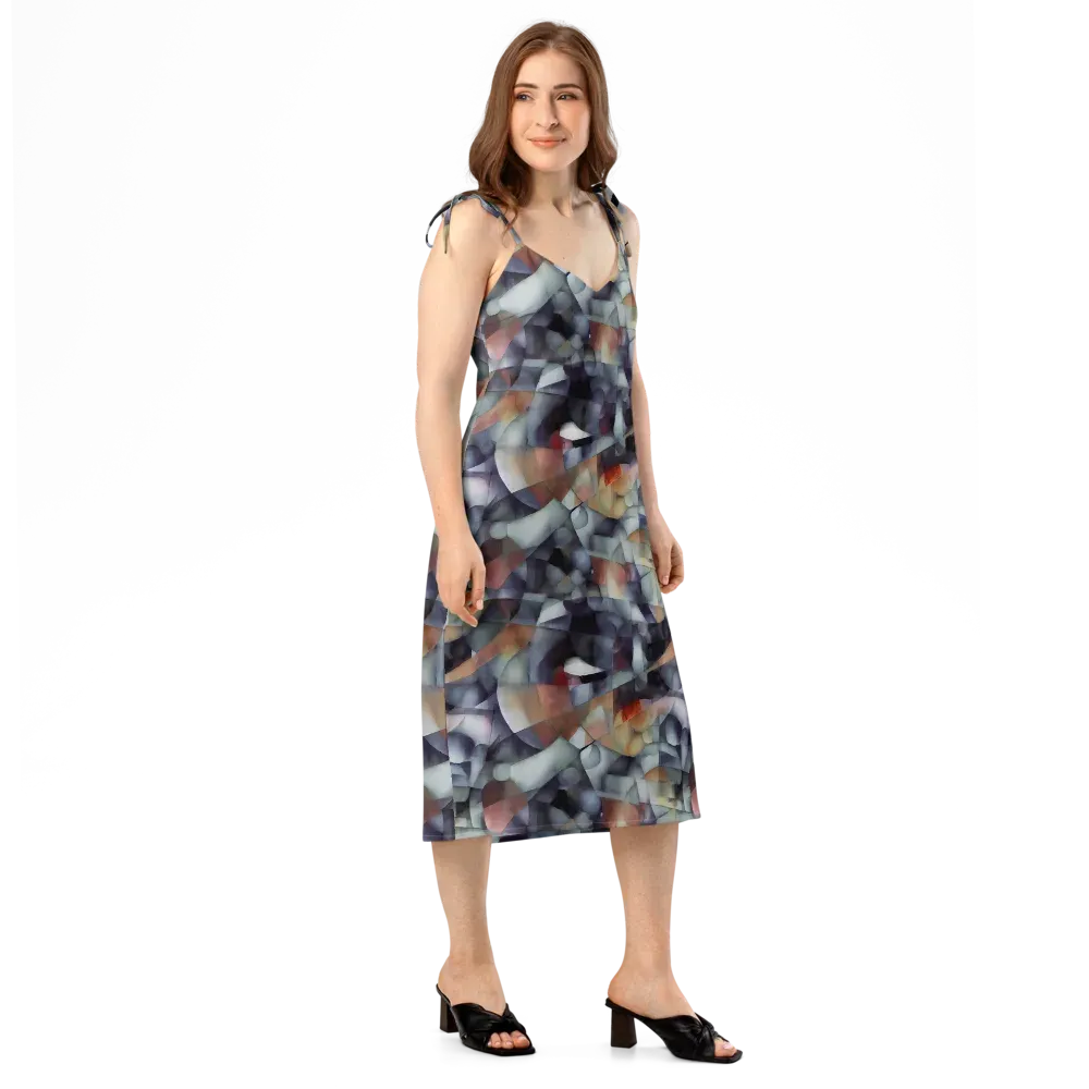 Slate Mosaic on Slip Dress — Right Front