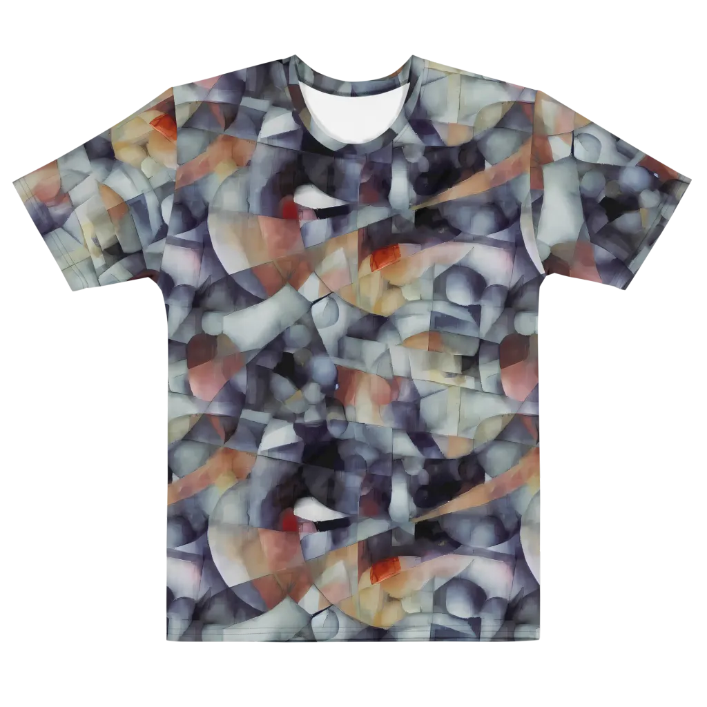 Slate Mosaic on Men's Cotton Crew Neck T-Shirt — Front