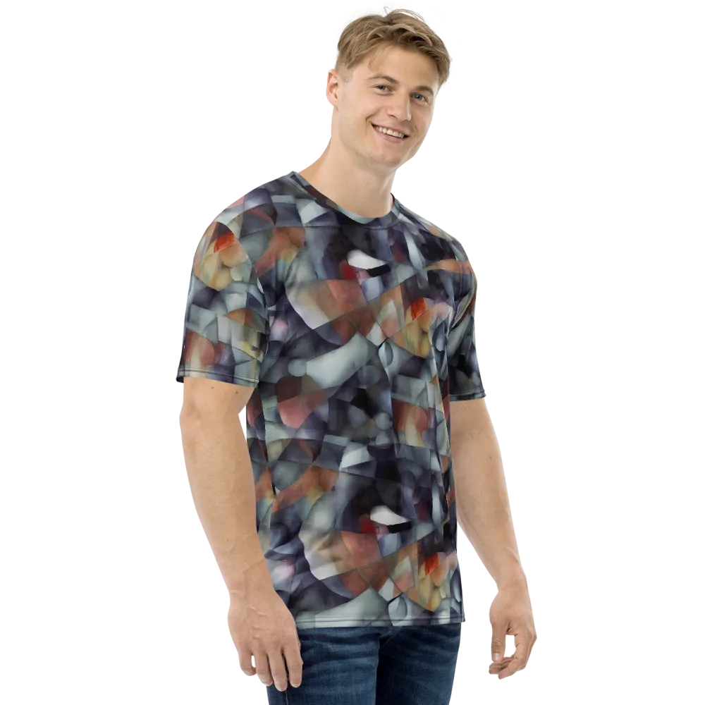 Slate Mosaic on Men's Crew Neck T-Shirt — Right