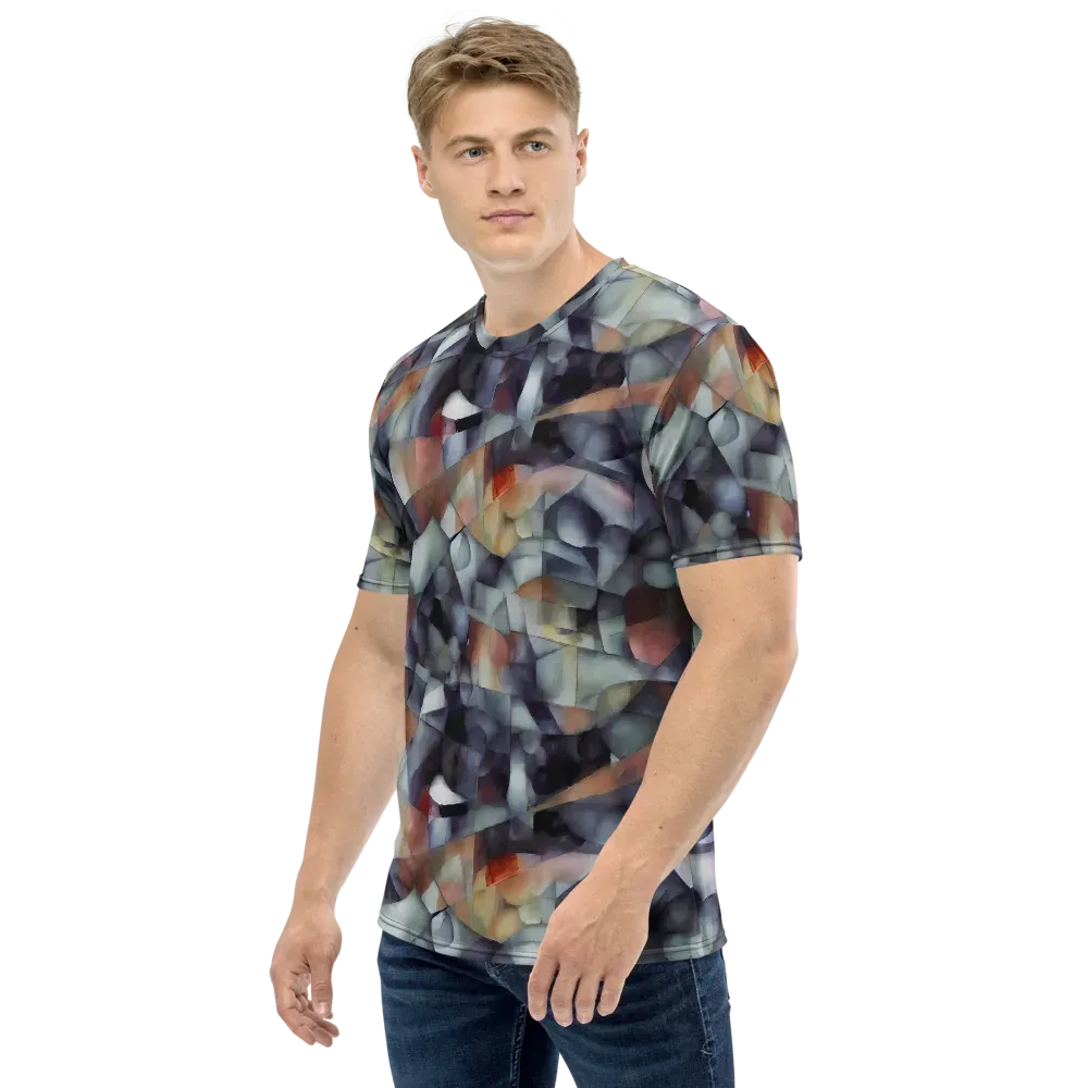 Slate Mosaic on Men's Crew Neck T-Shirt — Left