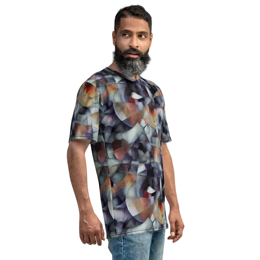 Slate Mosaic on Men's Crew Neck T-Shirt — Right