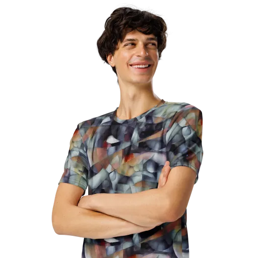 Slate Mosaic on a Men's Crew Neck T-Shirt