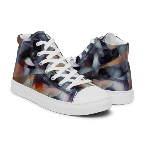 Slate Mosaic on a Men's High Top Canvas Shoes