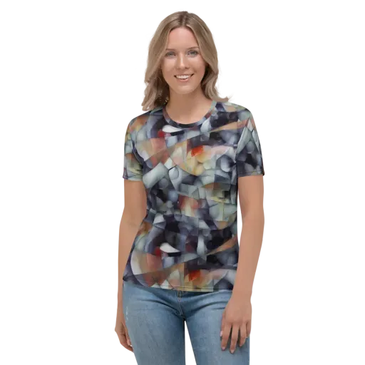 Slate Mosaic on a Women's Crew Neck T-Shirt