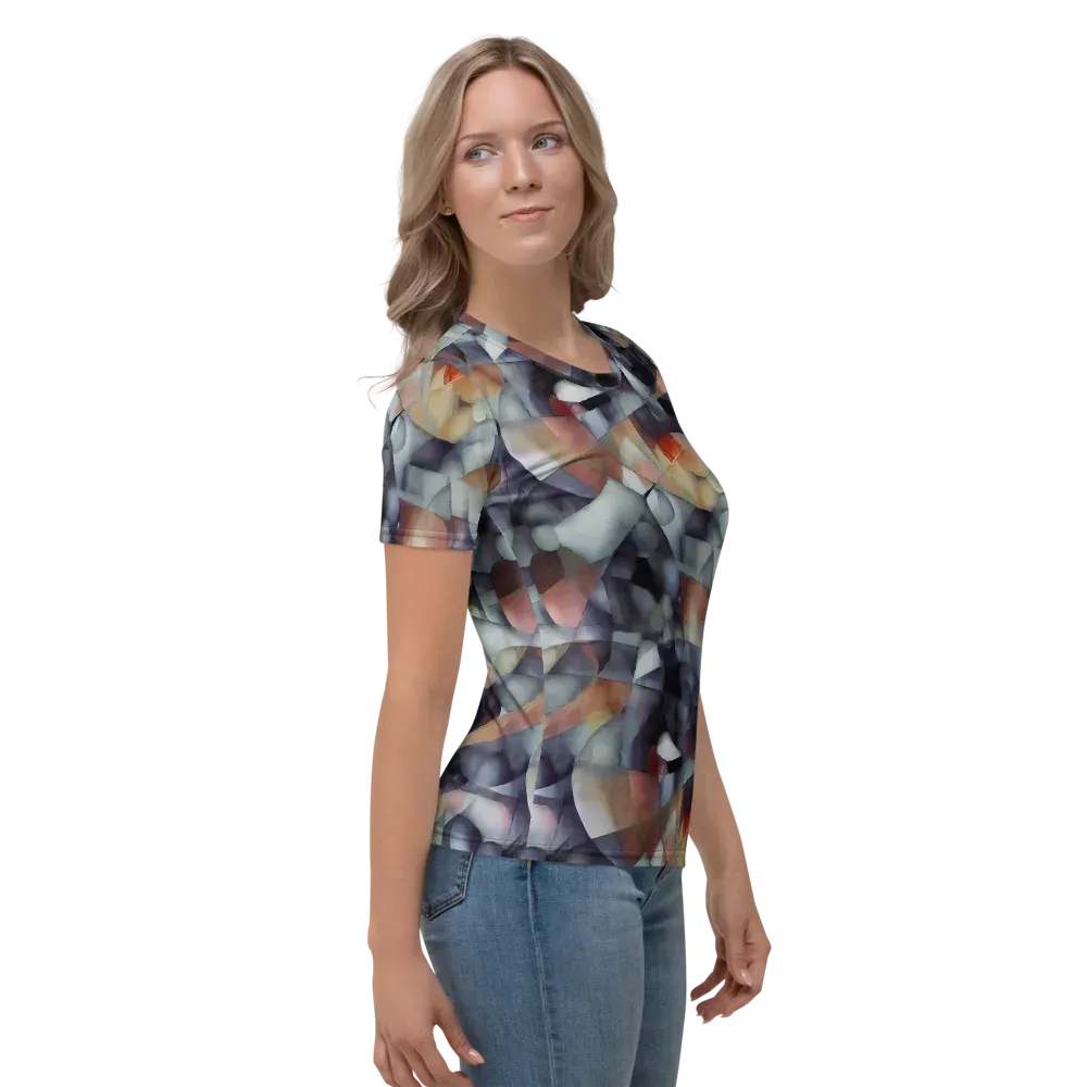 Slate Mosaic on Women's Crew Neck T-Shirt — Right