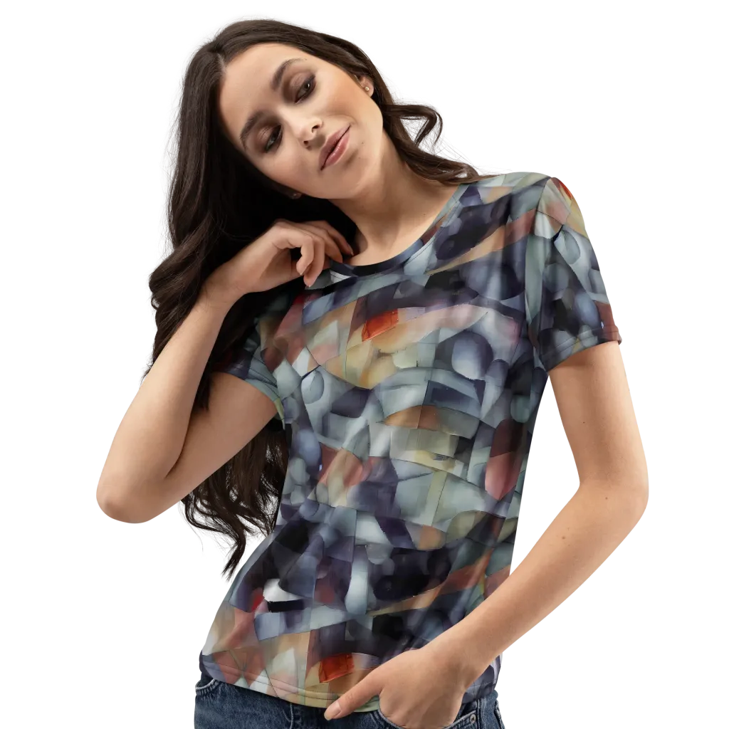 Slate Mosaic on Women's Crew Neck T-Shirt — Left Front