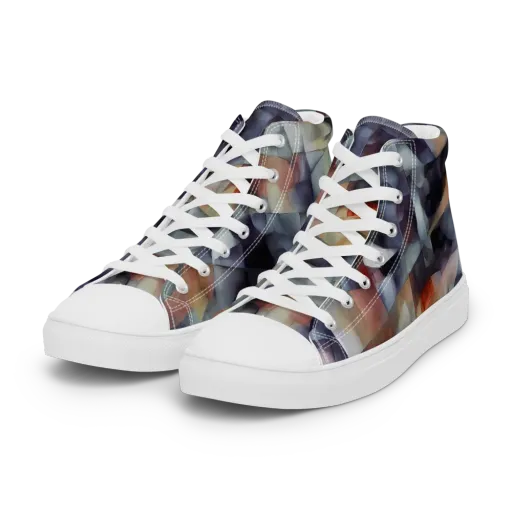 Slate Mosaic on a Women's High Top Canvas Shoes
