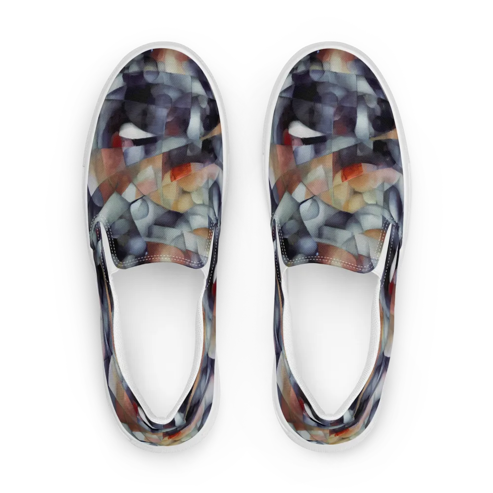 Slate Mosaic on Men's Slip-On Canvas Shoes — Front