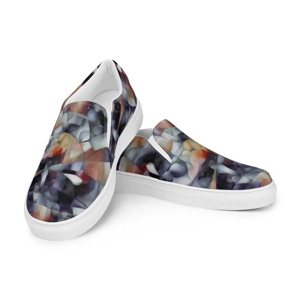 Slate Mosaic on Men's Slip-On Canvas Shoes — Left Front