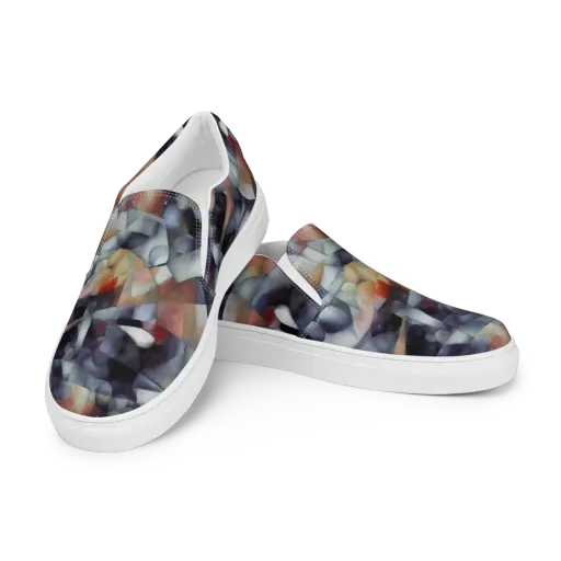 Slate Mosaic on a Men's Slip-On Canvas Shoes