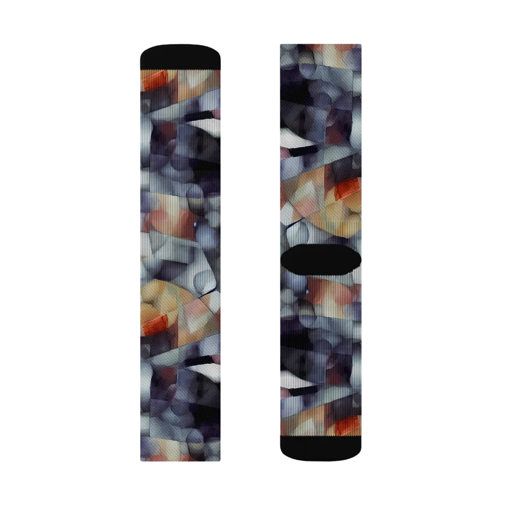 Slate Mosaic on Socks — Left Sock
