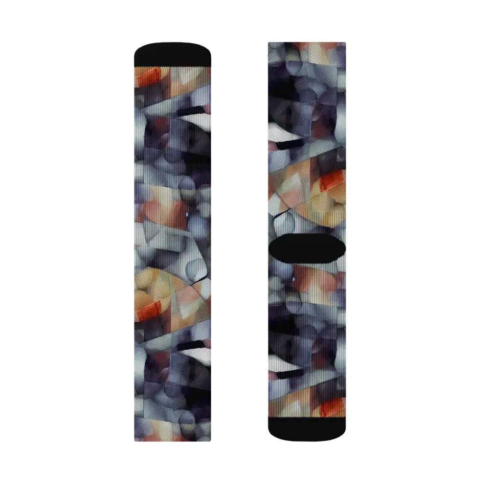 Slate Mosaic on Socks — Right Sock
