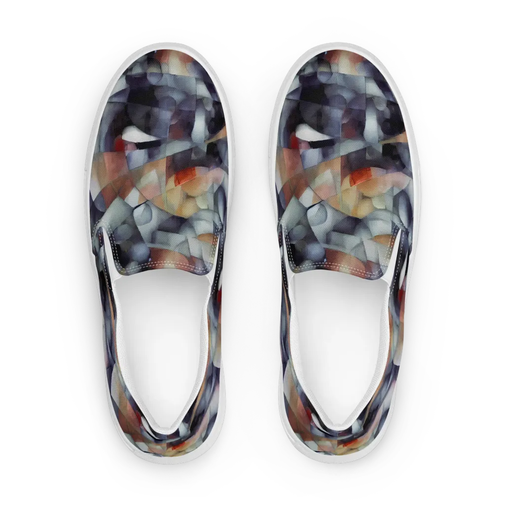 Slate Mosaic on Women's Slip-On Canvas Shoes — Front