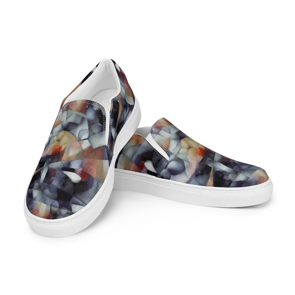 Slate Mosaic on Women's Slip-On Canvas Shoes — Left Front