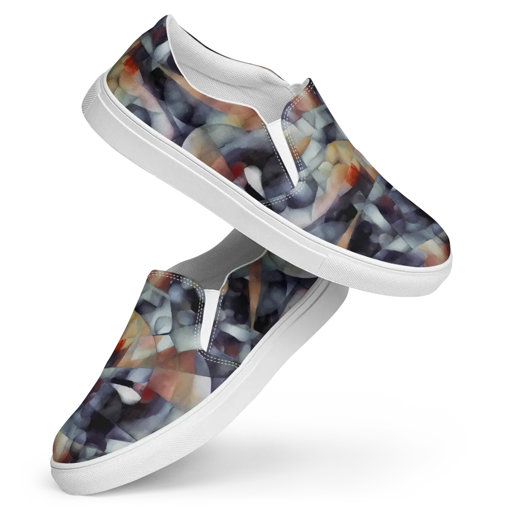 Slate Mosaic on Women's Slip-On Canvas Shoes — Front