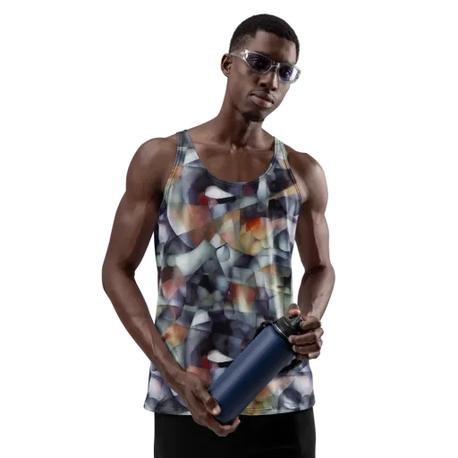 Slate Mosaic on a Men's Tank Top