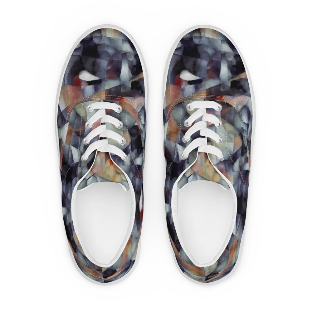 Slate Mosaic on Men's Lace-Up Canvas Shoes — Front