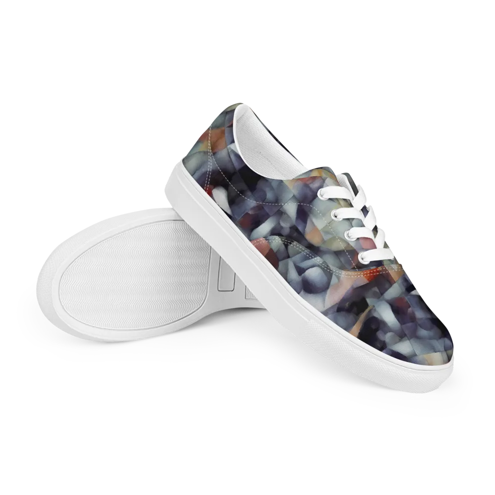 Slate Mosaic on Men's Lace-Up Canvas Shoes — Right Front