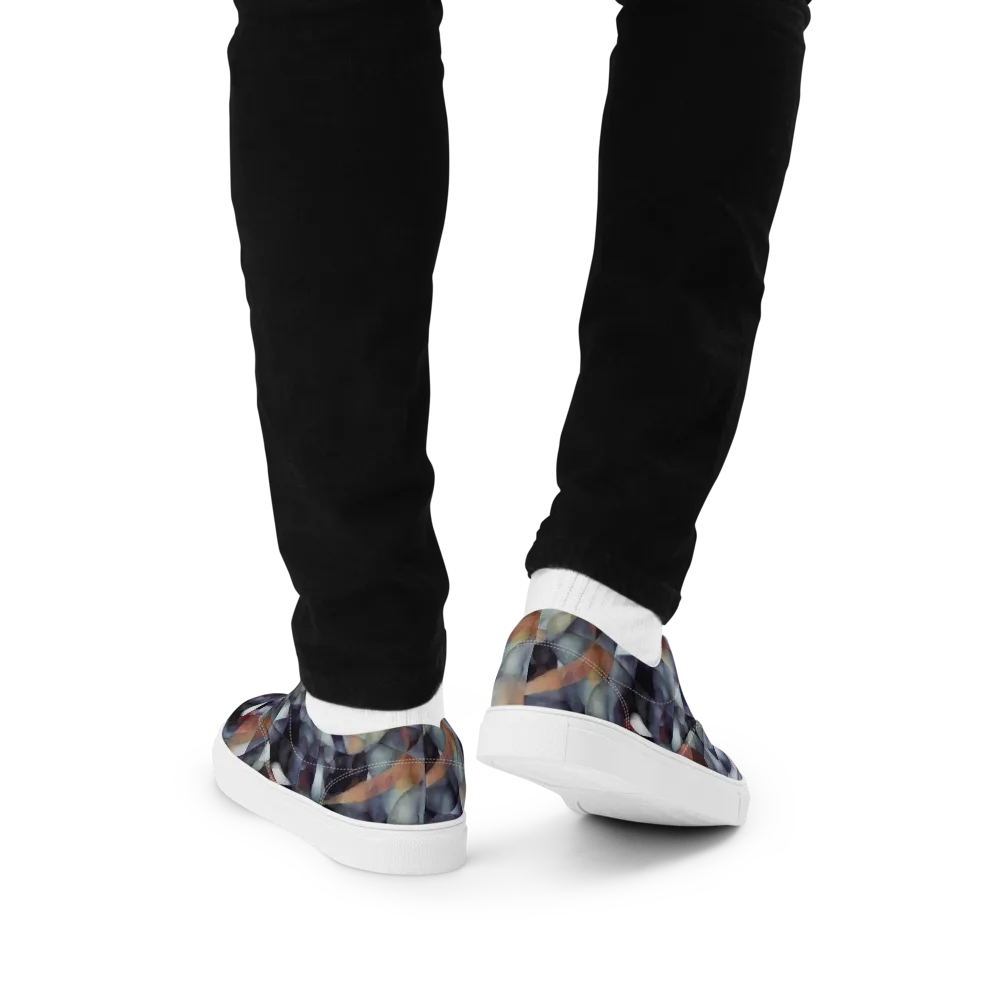 Slate Mosaic on Men's Lace-Up Canvas Shoes — Back