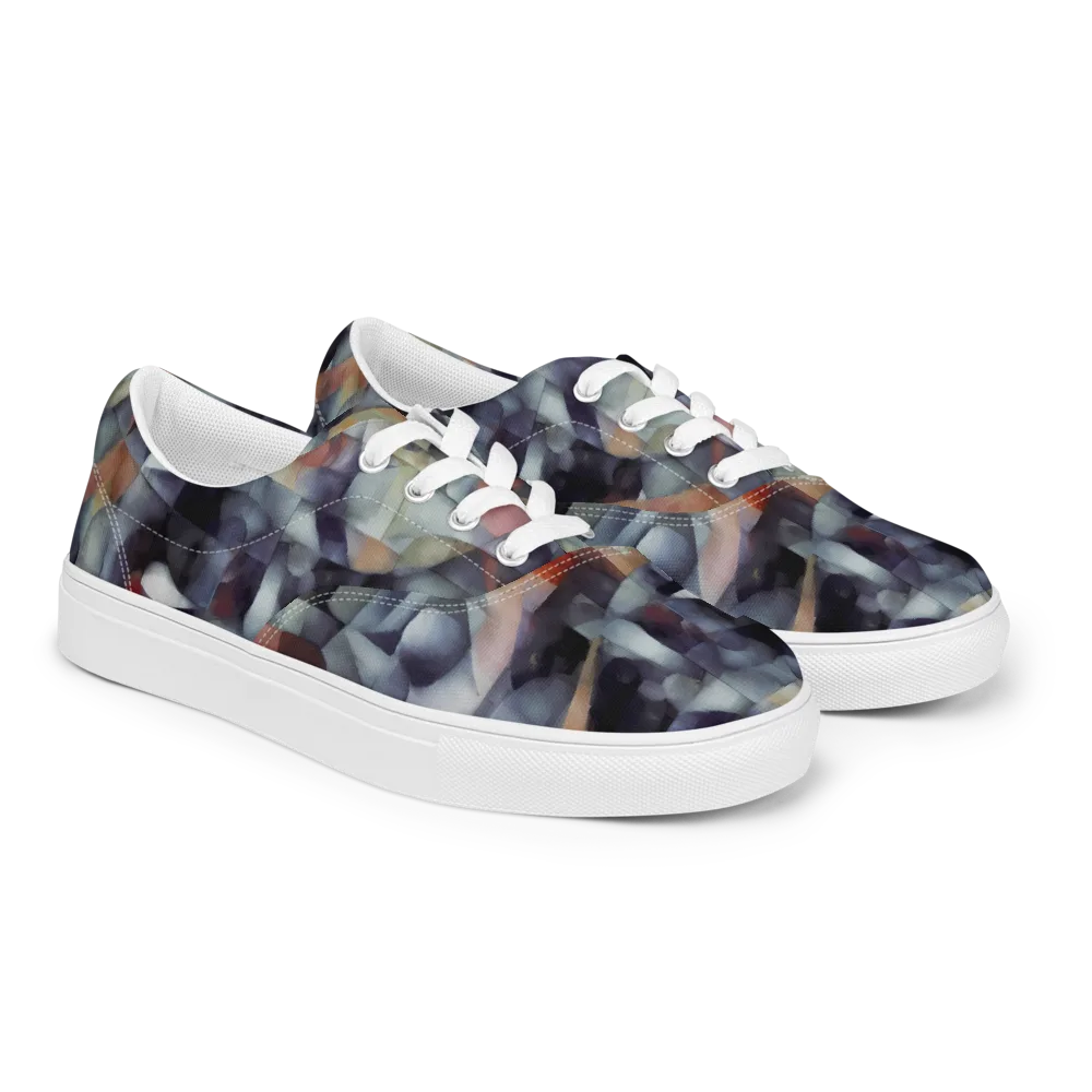 Slate Mosaic on Men's Lace-Up Canvas Shoes — Right Front