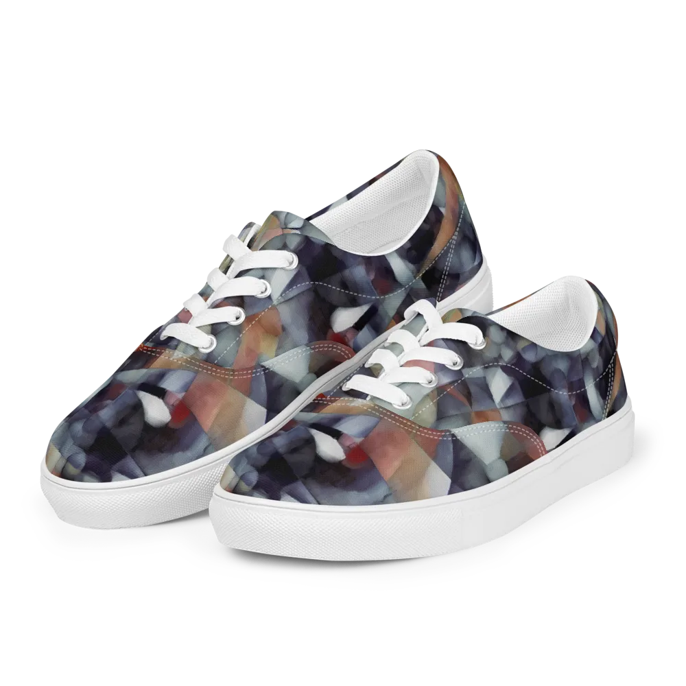 Slate Mosaic on Men's Lace-Up Canvas Shoes — Left Front