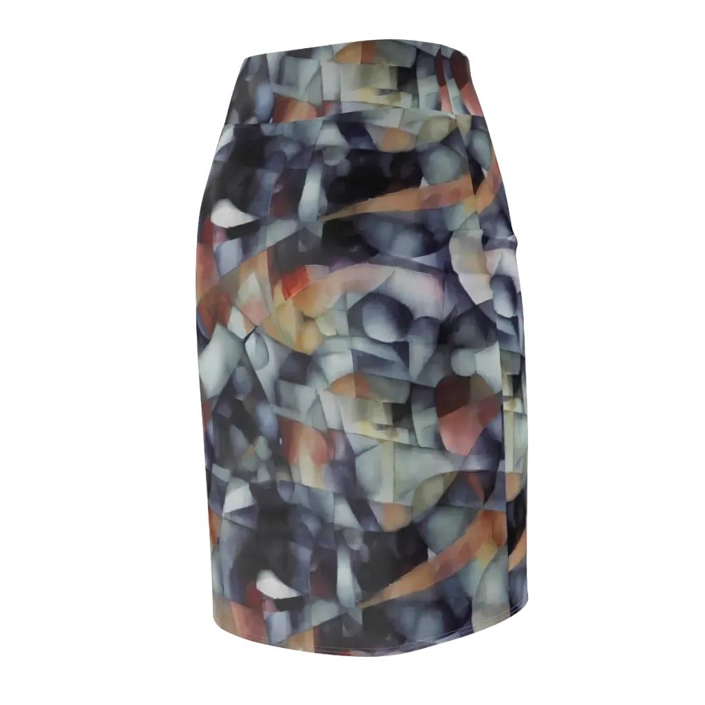 Slate Mosaic on Pencil Skirt — Back Side