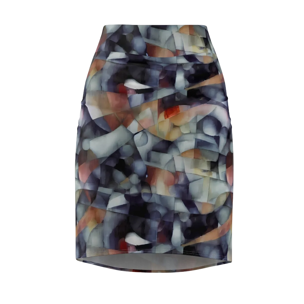Slate Mosaic on Pencil Skirt — Front