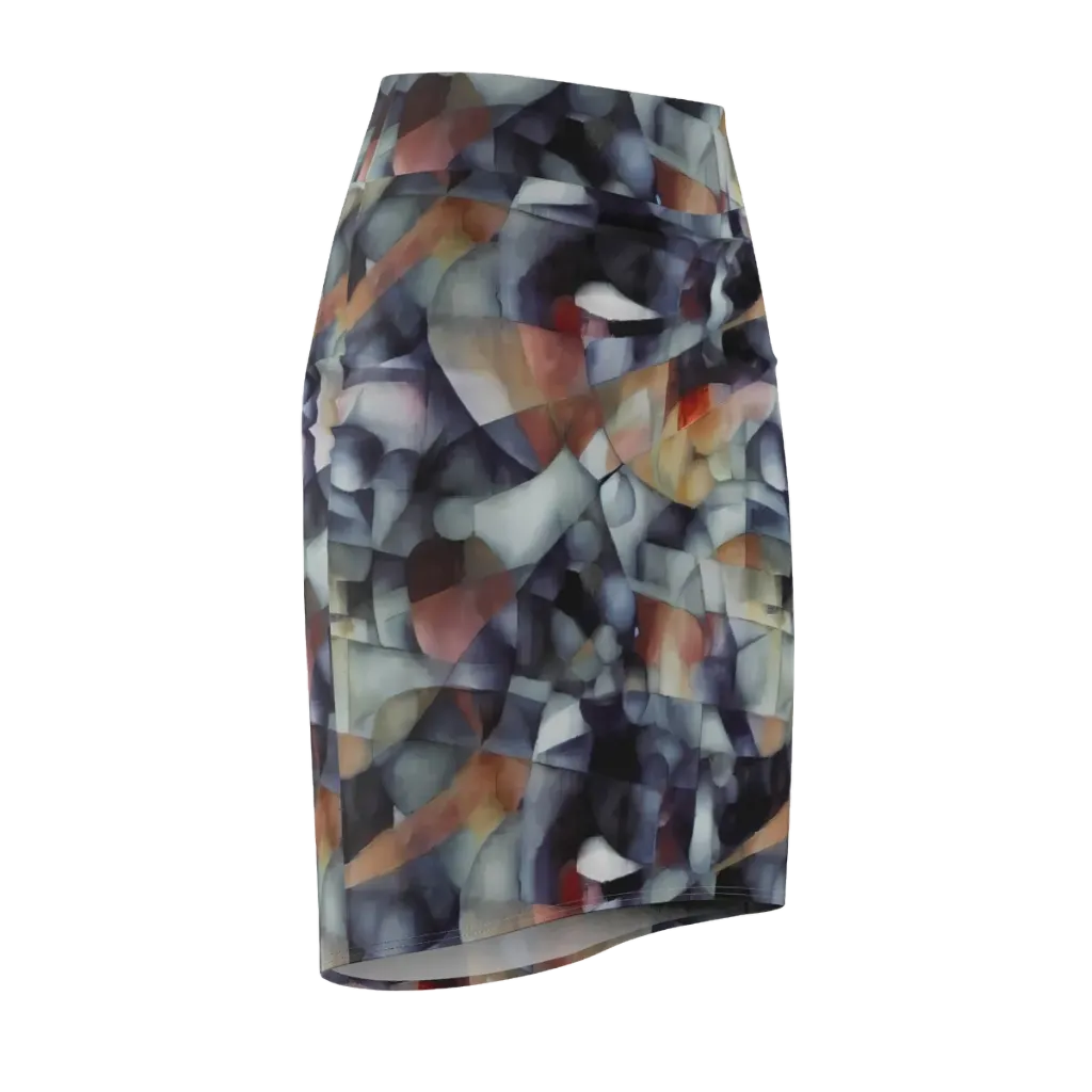 Slate Mosaic on Pencil Skirt — Front Side