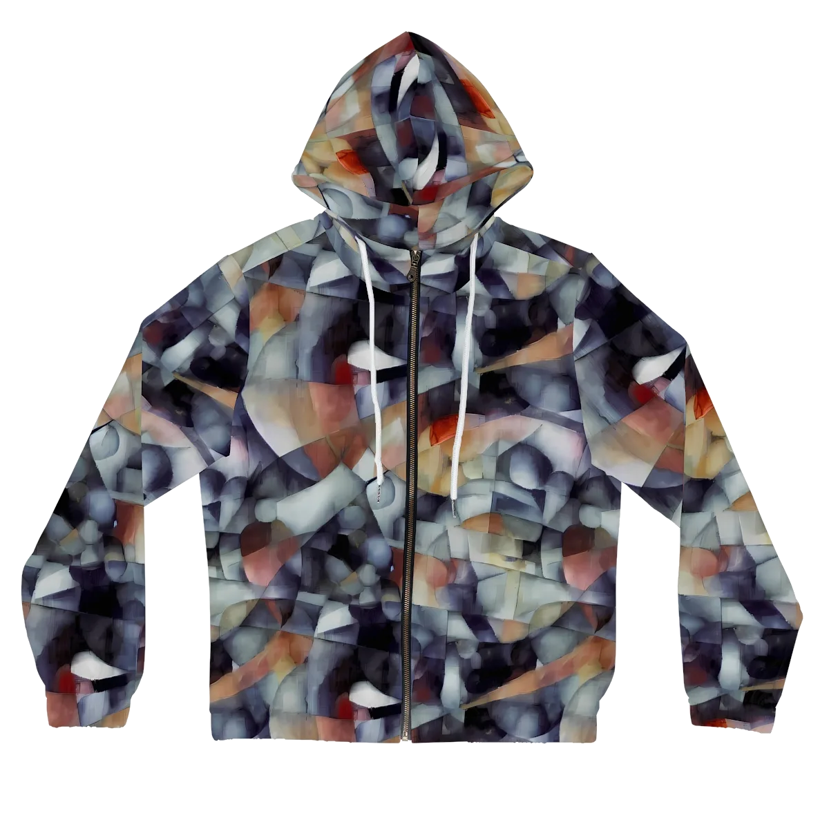 Slate Mosaic on Women's Full-Zip Hoodie — Front