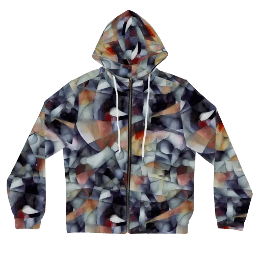 Slate Mosaic on a Women's Full-Zip Hoodie